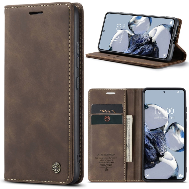 For Xiaomi 12T / 12T Pro CaseMe 013 Multifunctional Horizontal Flip Leather Phone Case(Coffee) - Xiaomi Cases by CaseMe | Online Shopping UK | buy2fix