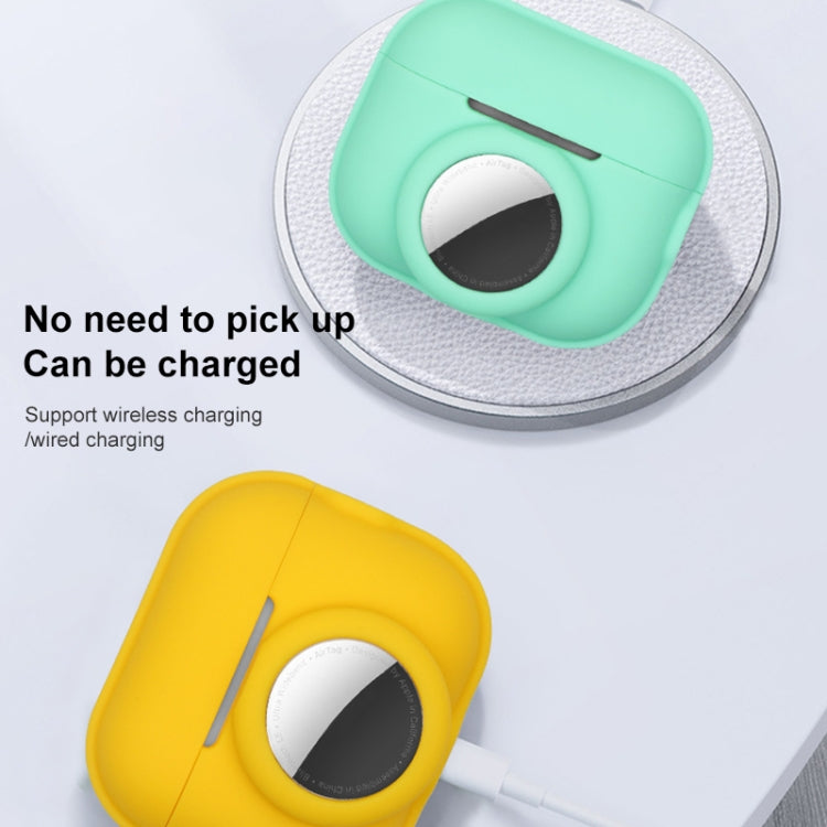 For AirPods Pro 2 / AirTag 2 in 1 Shockproof Full Coverage Silicone Protective Case(Yellow) - For AirPods Pro 2 by buy2fix | Online Shopping UK | buy2fix