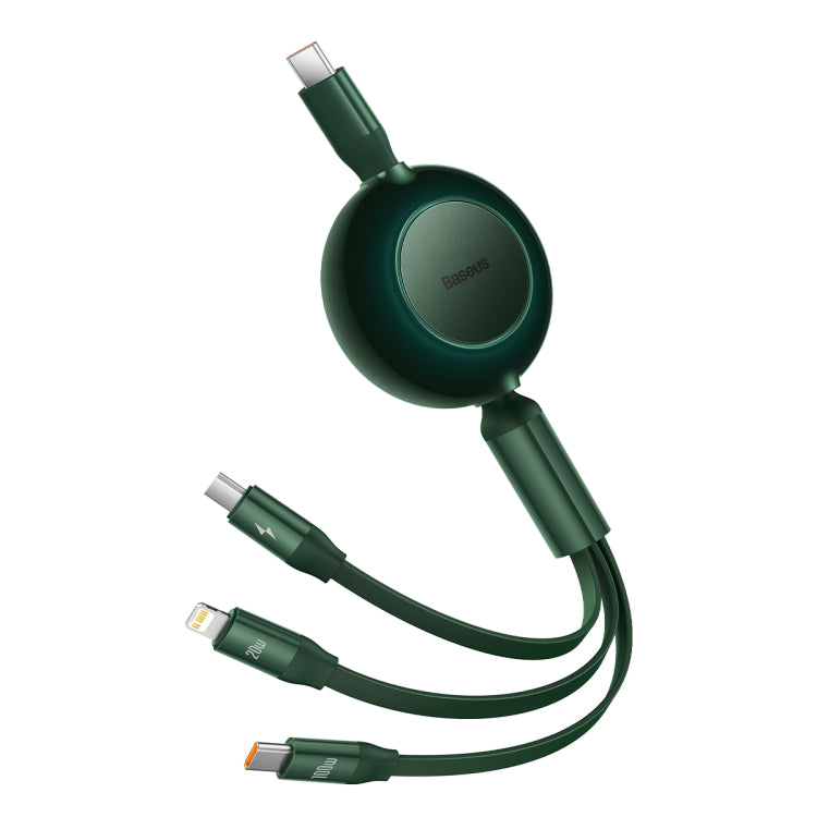 Baseus Bright Mirror 3 in 1 USB-C / Type-C 100W Telescopic Data Cable, Length: 1.2m(Dark Green) - Multifunction Cable by Baseus | Online Shopping UK | buy2fix