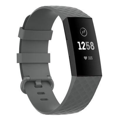 Color Buckle TPU Wrist Strap Watch Band for Fitbit Charge 4 / Charge 3 / Charge 3 SE, Size: S(Gray) - Watch Bands by buy2fix | Online Shopping UK | buy2fix