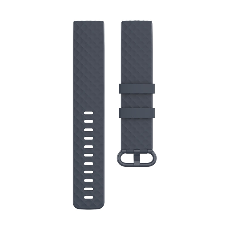 Color Buckle TPU Wrist Strap Watch Band for Fitbit Charge 4 / Charge 3 / Charge 3 SE, Size: S(Blue Gray) - Watch Bands by buy2fix | Online Shopping UK | buy2fix