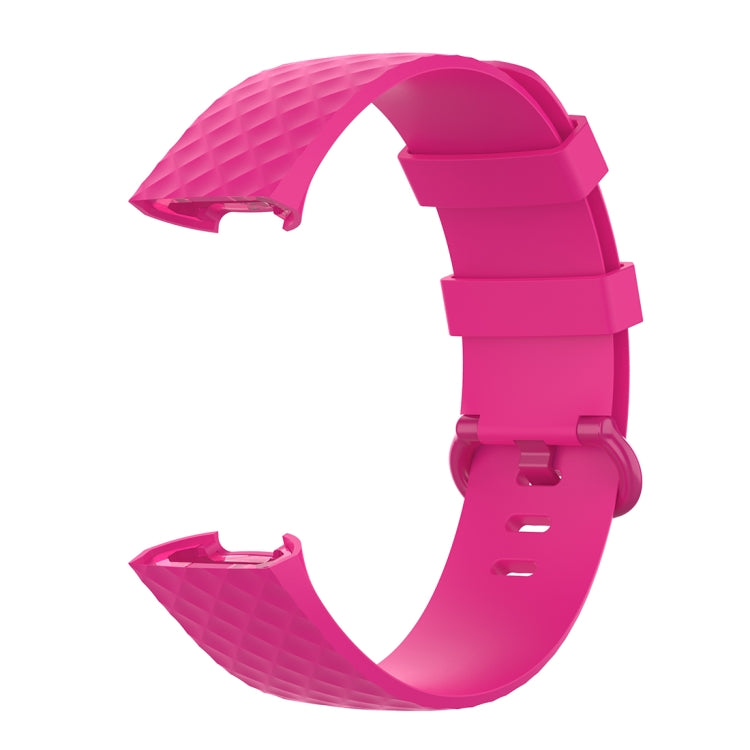 Color Buckle TPU Wrist Strap Watch Band for Fitbit Charge 4 / Charge 3 / Charge 3 SE, Size: S(Rose Red) - Watch Bands by buy2fix | Online Shopping UK | buy2fix