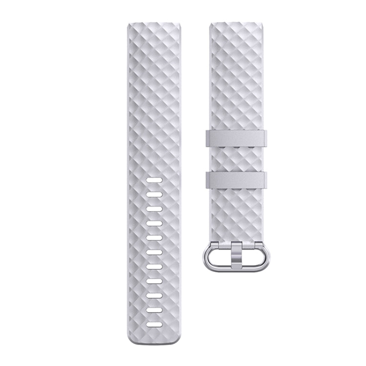Color Buckle TPU Wrist Strap Watch Band for Fitbit Charge 4 / Charge 3 / Charge 3 SE, Size: S(Silver) - Watch Bands by buy2fix | Online Shopping UK | buy2fix