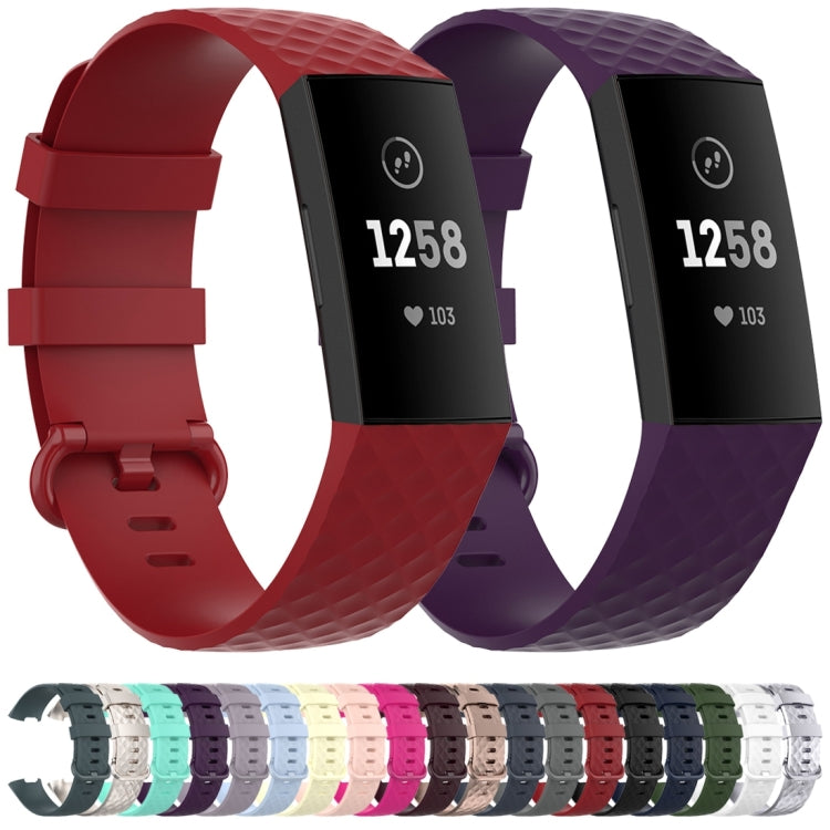 Color Buckle TPU Wrist Strap Watch Band for Fitbit Charge 4 / Charge 3 / Charge 3 SE, Size: S(Rose Red) - Watch Bands by buy2fix | Online Shopping UK | buy2fix