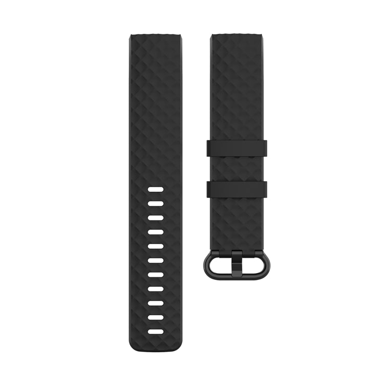 Color Buckle TPU Wrist Strap Watch Band for Fitbit Charge 4 / Charge 3 / Charge 3 SE, Size: L(Black) - Watch Bands by buy2fix | Online Shopping UK | buy2fix