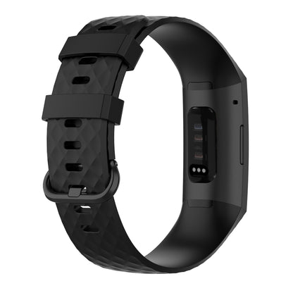 Color Buckle TPU Wrist Strap Watch Band for Fitbit Charge 4 / Charge 3 / Charge 3 SE, Size: L(Black) - Watch Bands by buy2fix | Online Shopping UK | buy2fix