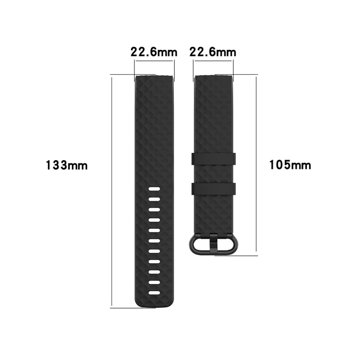 Color Buckle TPU Wrist Strap Watch Band for Fitbit Charge 4 / Charge 3 / Charge 3 SE, Size: L(Black) - Watch Bands by buy2fix | Online Shopping UK | buy2fix