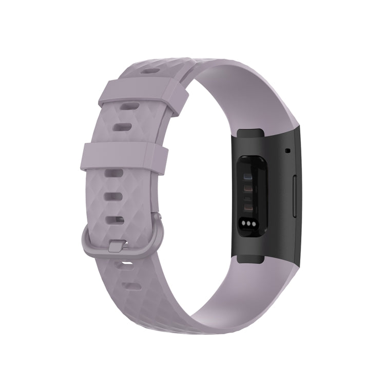 Color Buckle TPU Wrist Strap Watch Band for Fitbit Charge 4 / Charge 3 / Charge 3 SE, Size: L(Light Purple) - Watch Bands by buy2fix | Online Shopping UK | buy2fix