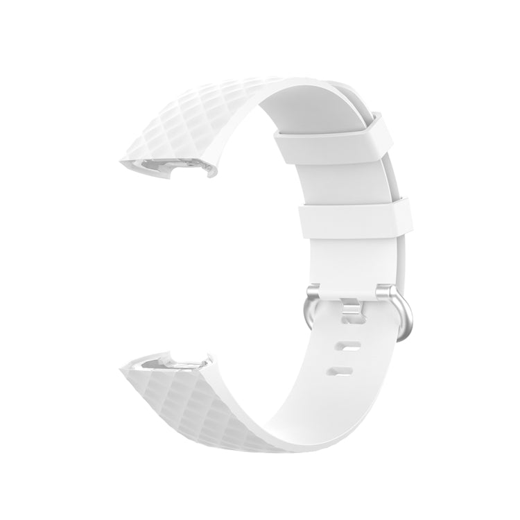 18mm Silver Color Buckle TPU Wrist Strap Watch Band for Fitbit Charge 4 / Charge 3 / Charge 3 SE, Size: L(White) - Watch Bands by buy2fix | Online Shopping UK | buy2fix