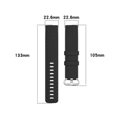 18mm Silver Color Buckle TPU Wrist Strap Watch Band for Fitbit Charge 4 / Charge 3 / Charge 3 SE, Size: L(Navy Blue) - Watch Bands by buy2fix | Online Shopping UK | buy2fix