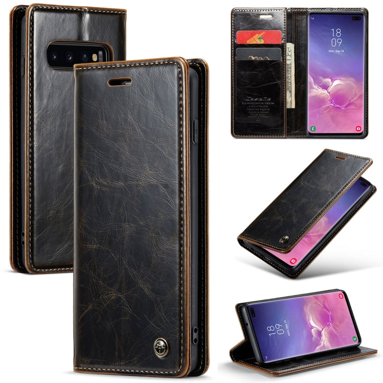 For Samsung Galaxy S10+ CaseMe 003 Crazy Horse Texture Leather Phone Case(Coffee) - Galaxy Phone Cases by CaseMe | Online Shopping UK | buy2fix