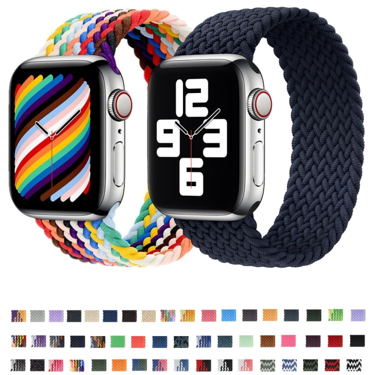 Nylon Single-turn Braided Watch Band For Apple Watch Ultra 49mm / Series 8&7 45mm / SE 2&6&SE&5&4 44mm / 3&2&1 42mm, Length:135mm(Z Blue White) - Watch Bands by buy2fix | Online Shopping UK | buy2fix