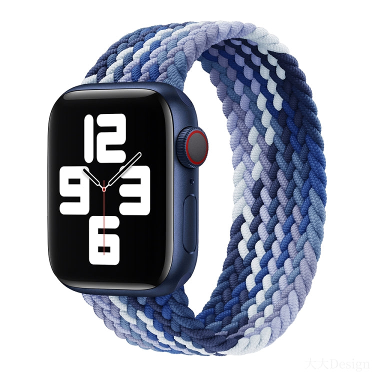 Nylon Single-turn Braided Watch Band For Apple Watch Ultra 49mm&Watch Ultra 2 49mm / Series 9&8&7 45mm / SE 3&SE 2&6&SE&5&4 44mm / 3&2&1 42mm, Length:155mm(Blueberry) - Watch Bands by buy2fix | Online Shopping UK | buy2fix