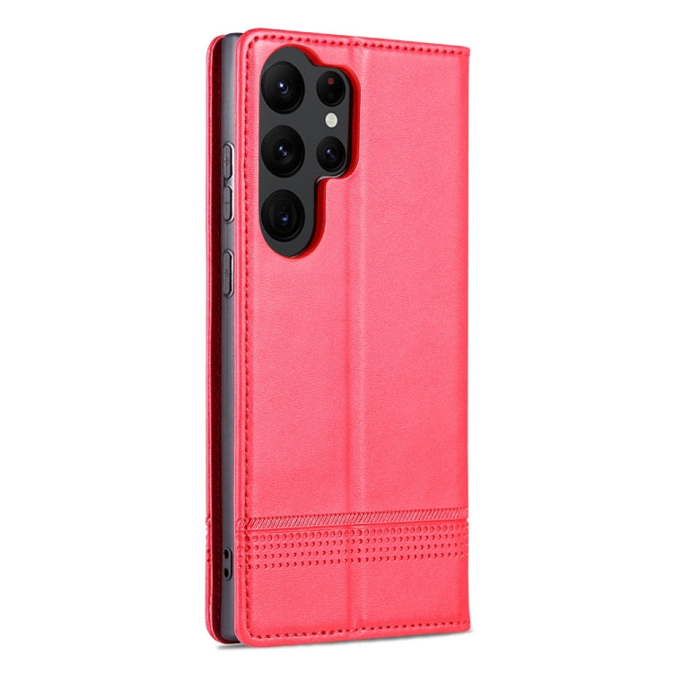 For Samsung Galaxy S23 Ultra 5G AZNS Magnetic Calf Texture Flip Leather Phone Case(Red) - Galaxy S23 Ultra 5G Cases by AZNS | Online Shopping UK | buy2fix