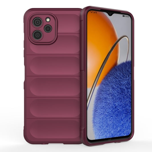 For Huawei nova Y61 Magic Shield TPU + Flannel Phone Case(Wine Red) - Huawei Cases by buy2fix | Online Shopping UK | buy2fix