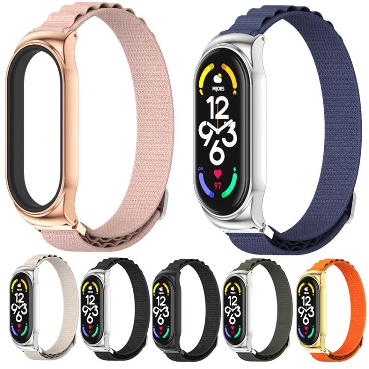 For Xiaomi Mi Band 6 / 5 / 4 / 3 MIJOBS CS Nylon Breathable Watch Band(Pink Rose Gold) - Watch Bands by MIJOBS | Online Shopping UK | buy2fix