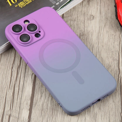 For iPhone 14 Plus Liquid TPU Silicone Gradient MagSafe Phone Case(Purple) - iPhone 14 Plus Cases by buy2fix | Online Shopping UK | buy2fix