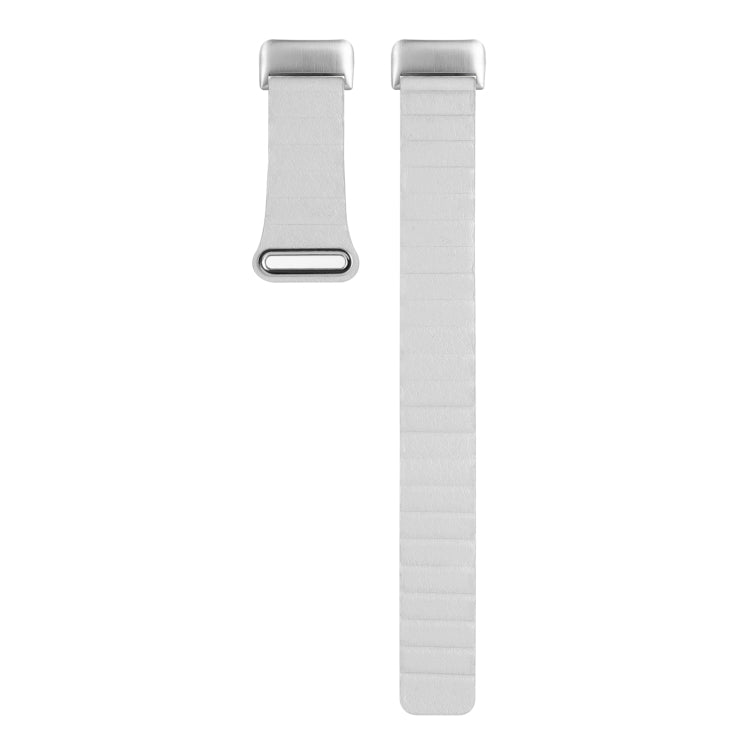 For Fitbit Charge 5 Magnetic Loop Leather Watch Band(White) - Watch Bands by buy2fix | Online Shopping UK | buy2fix