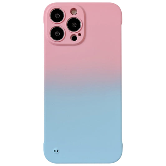 For iPhone 14 Frameless Skin Feel Gradient Phone Case(Pink + Light Blue) - iPhone 14 Cases by buy2fix | Online Shopping UK | buy2fix