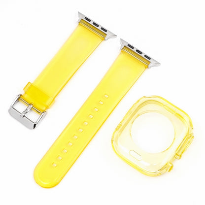 For Apple Watch Ultra 49mm Glacier Jelly Clear TPU Case Watch Band(Yellow) - Watch Bands by buy2fix | Online Shopping UK | buy2fix