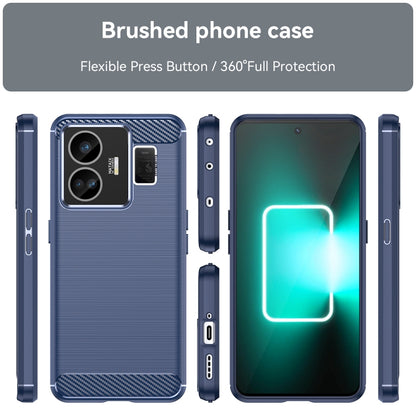 For Realme GT Neo 5 Brushed Texture Carbon Fiber TPU Phone Case(Blue) - Realme Cases by buy2fix | Online Shopping UK | buy2fix