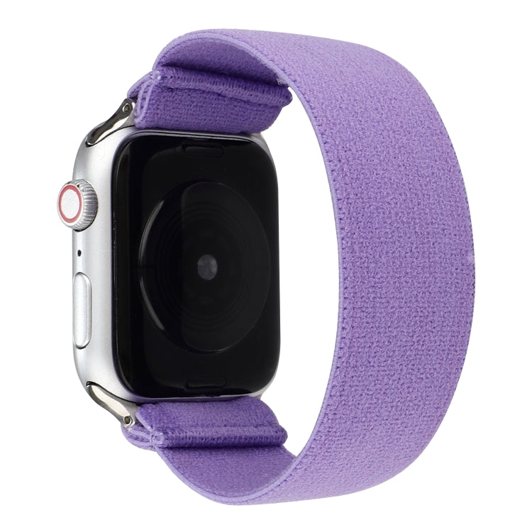 Elastic Nylon Braid Watch Band For Apple Watch Ultra 49mm&Watch Ultra 2 49mm / Series 9&8&7 45mm / SE 3&SE 2&6&SE&5&4 44mm / 3&2&1 42mm(Purple) - Watch Bands by buy2fix | Online Shopping UK | buy2fix