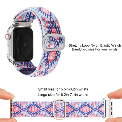 For Apple Watch Ultra 49mm&Watch Ultra 2 49mm / Series 9&8&7 45mm / SE 3&SE 2&6&SE&5&4 44mm / 3&2&1 42mm Buckle Elastic Nylon Watch Band(Light Purple) - Watch Bands by buy2fix | Online Shopping UK | buy2fix