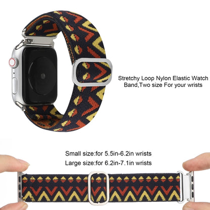 For Apple Watch Ultra 49mm&Watch Ultra 2 49mm / Series 9&8&7 45mm / SE 3&SE 2&6&SE&5&4 44mm / 3&2&1 42mm Buckle Elastic Nylon Watch Band(Brown) - Watch Bands by buy2fix | Online Shopping UK | buy2fix