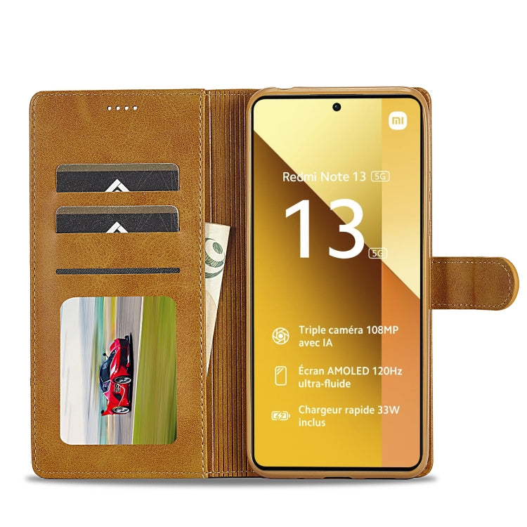 For Xiaomi Redmi Note 13 5G LC.IMEEKE Calf Texture Leather Phone Case(Brown) - Note 13 Cases by LC.IMEEKE | Online Shopping UK | buy2fix