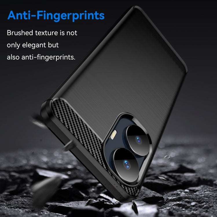 For Realme C55 Brushed Texture Carbon Fiber TPU Phone Case(Black) - Realme Cases by buy2fix | Online Shopping UK | buy2fix