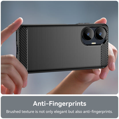 For Realme C55 Brushed Texture Carbon Fiber TPU Phone Case(Black) - Realme Cases by buy2fix | Online Shopping UK | buy2fix