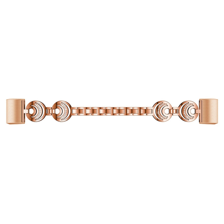 For Fitbit Charge 2 Sun Moon Star Diamond Metal Watch Band(Rose Gold) - Watch Bands by buy2fix | Online Shopping UK | buy2fix