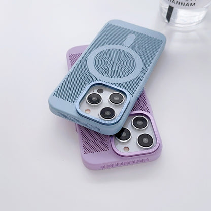 For iPhone 12 Pro Max Grid Cooling MagSafe Magnetic Phone Case(Sierra Blue) - iPhone 12 Pro Max Cases by buy2fix | Online Shopping UK | buy2fix