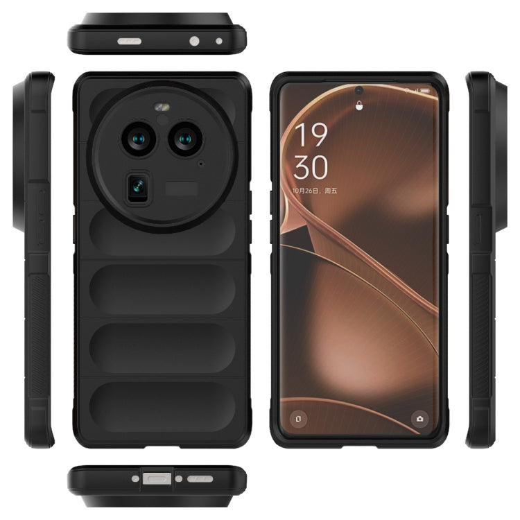 For OPPO Find X6 Pro 5G Magic Shield TPU + Flannel Phone Case(Dark Blue) - OPPO Cases by buy2fix | Online Shopping UK | buy2fix