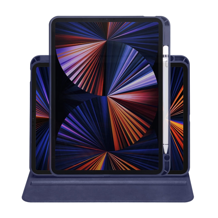 Acrylic 360 Degree Rotation Holder Tablet Leather Case For iPad Air 13 2024 / Pro 12.9 2022/2021/2020/2018(Dark Blue) - iPad Pro 12.9 (2022/2021) Cases by buy2fix | Online Shopping UK | buy2fix