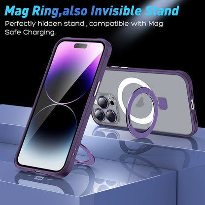 For iPhone 12 Pro Metal Eyes Series MagSafe Magnetic Holder Phone Case(Silver) - iPhone 12 / 12 Pro Cases by buy2fix | Online Shopping UK | buy2fix