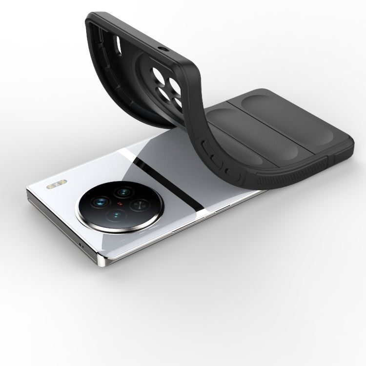 For vivo X90 5G Magic Shield TPU + Flannel Phone Case(Black) - vivo Cases by buy2fix | Online Shopping UK | buy2fix