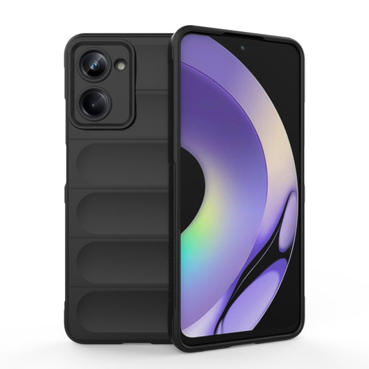 For Realme 10 Pro 5G Magic Shield TPU + Flannel Phone Case(Black) - Realme Cases by buy2fix | Online Shopping UK | buy2fix