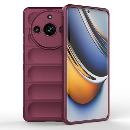 For Realme 11 Pro 5G/11 Pro+ 5G Magic Shield TPU + Flannel Phone Case(Wine Red) - Realme Cases by buy2fix | Online Shopping UK | buy2fix