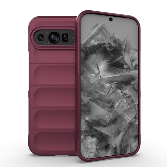 For Google Pixel 9 Pro XL 5G Magic Shield TPU + Flannel Phone Case(Wine Red) - Google Cases by buy2fix | Online Shopping UK | buy2fix