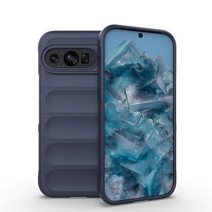 For Google Pixel 9 5G Global Magic Shield TPU + Flannel Phone Case(Dark Blue) - Google Cases by buy2fix | Online Shopping UK | buy2fix