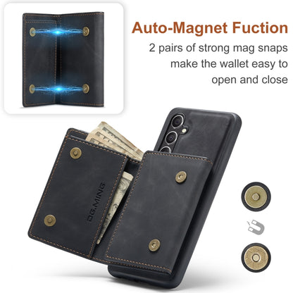 For Samsung Galaxy A55 5G DG.MING M1 Series 3-Fold Multi Card Wallet + Magnetic Phone Case(Black) - Galaxy Phone Cases by DG.MING | Online Shopping UK | buy2fix