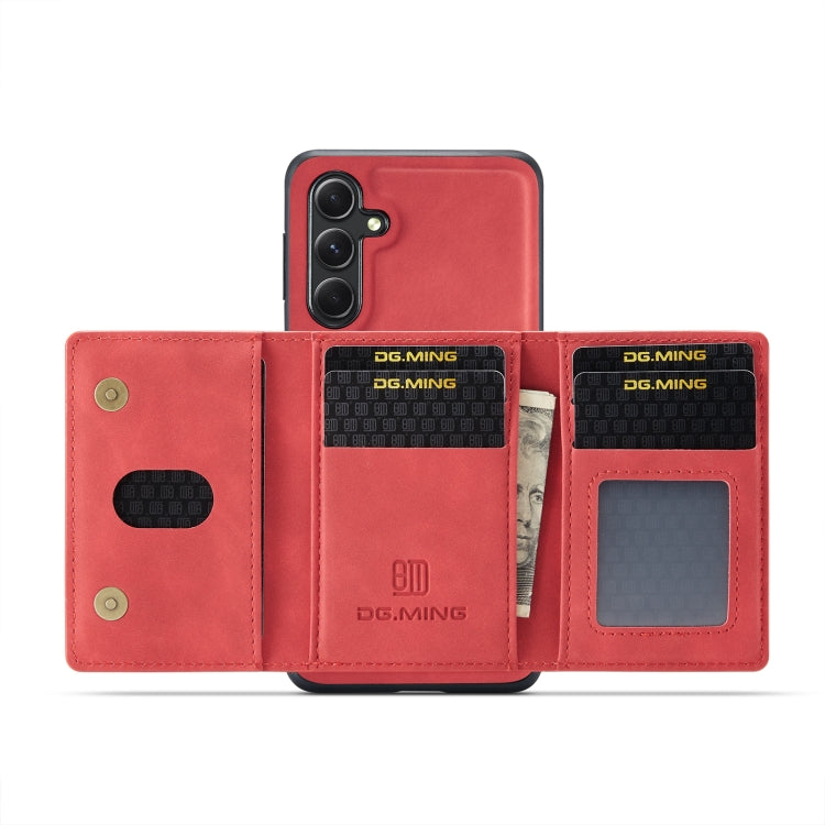 For Samsung Galaxy S23 FE 5G DG.MING M2 Series 3-Fold Multi Card Bag + Magnetic Phone Case(Red) - Galaxy S23 FE 5G Cases by DG.MING | Online Shopping UK | buy2fix