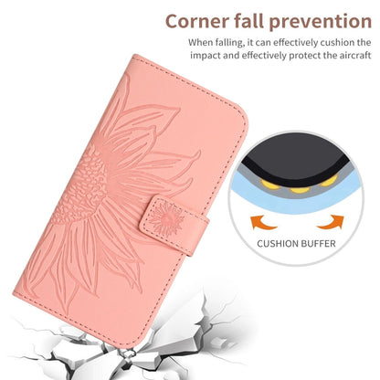 For Xiaomi Redmi A3 Skin Feel Sun Flower Embossed Flip Leather Phone Case with Lanyard(Pink) - Xiaomi Cases by buy2fix | Online Shopping UK | buy2fix