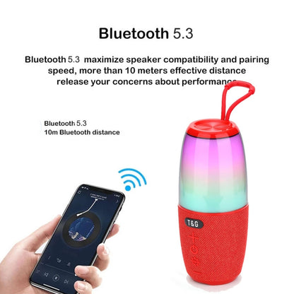 T&G TG644 5W High Power RGB Light Portable Bluetooth Speaker(Blue) - Waterproof Speaker by T&G | Online Shopping UK | buy2fix