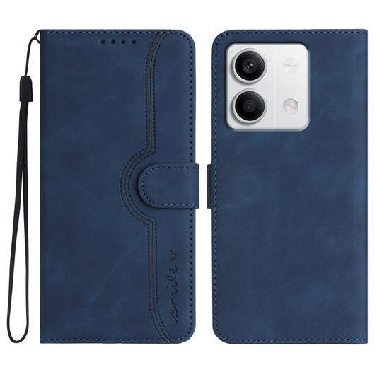 For Xiaomi Redmi Note 13 4G Heart Pattern Skin Feel Leather Phone Case(Royal Blue) - Note 13 Cases by buy2fix | Online Shopping UK | buy2fix