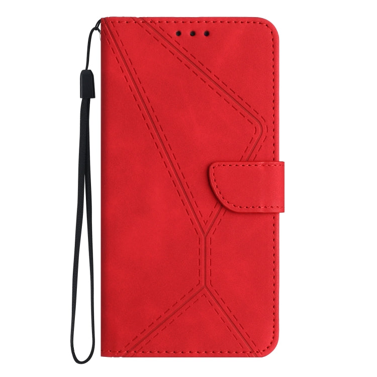 For Motorola Moto G Play 4G 2024 Stitching Embossed Leather Phone Case(Red) - Motorola Cases by buy2fix | Online Shopping UK | buy2fix