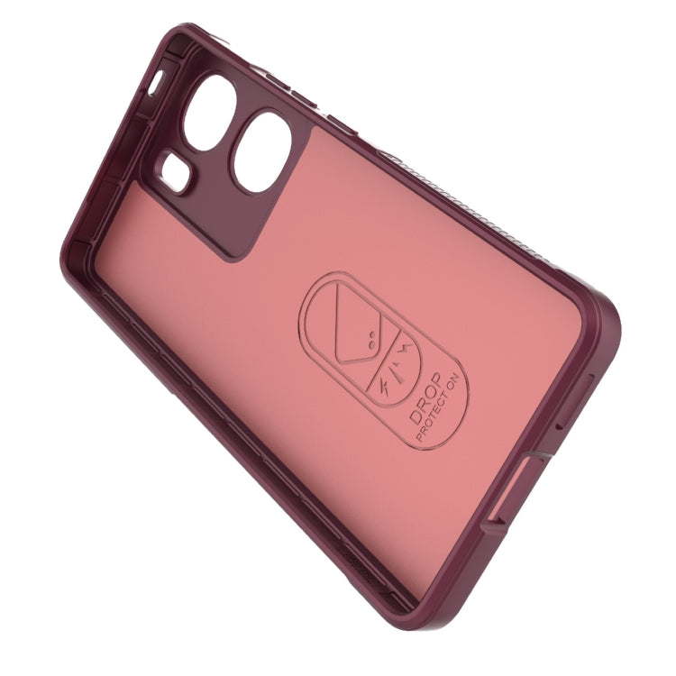 For vivo iQOO Neo9 Magic Shield TPU + Flannel Phone Case(Wine Red) - iQOO Neo9 Cases by buy2fix | Online Shopping UK | buy2fix