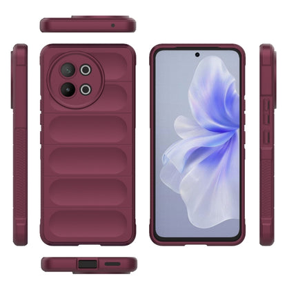 For vivo S18E 5G Magic Shield TPU + Flannel Phone Case(Wine Red) - vivo Cases by buy2fix | Online Shopping UK | buy2fix