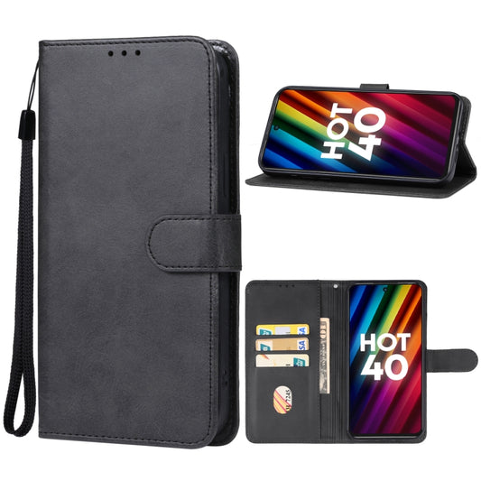 For Infinix Hot 40 Leather Phone Case(Black) - Infinix Cases by buy2fix | Online Shopping UK | buy2fix